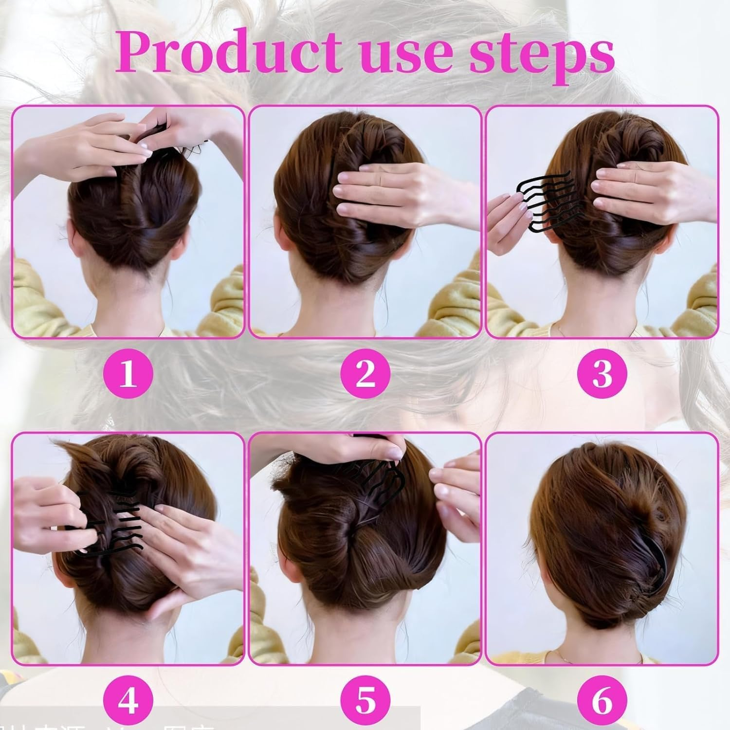 9Pcs French Twist Hair Pins Hair Clips French Twist Hair Tool Side Combs 4 Styles French Twist Hair Clips for Women Hair Comb for Girls Bun image number 5