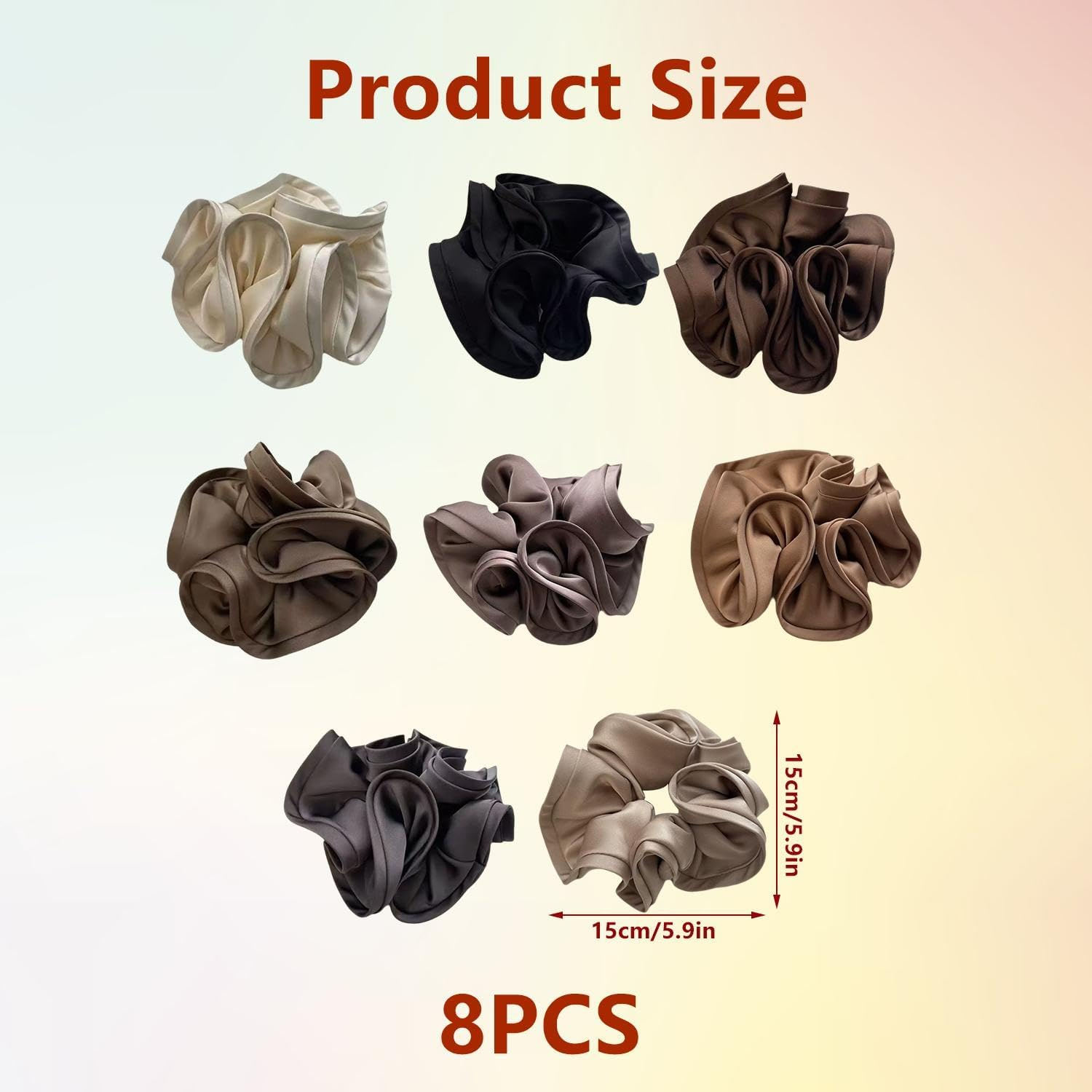 8 Pieces Satin Hair Rings Retro Hair Rings Women'S Hair Rings Ponytail Hair Rings Hairstyle Accessories