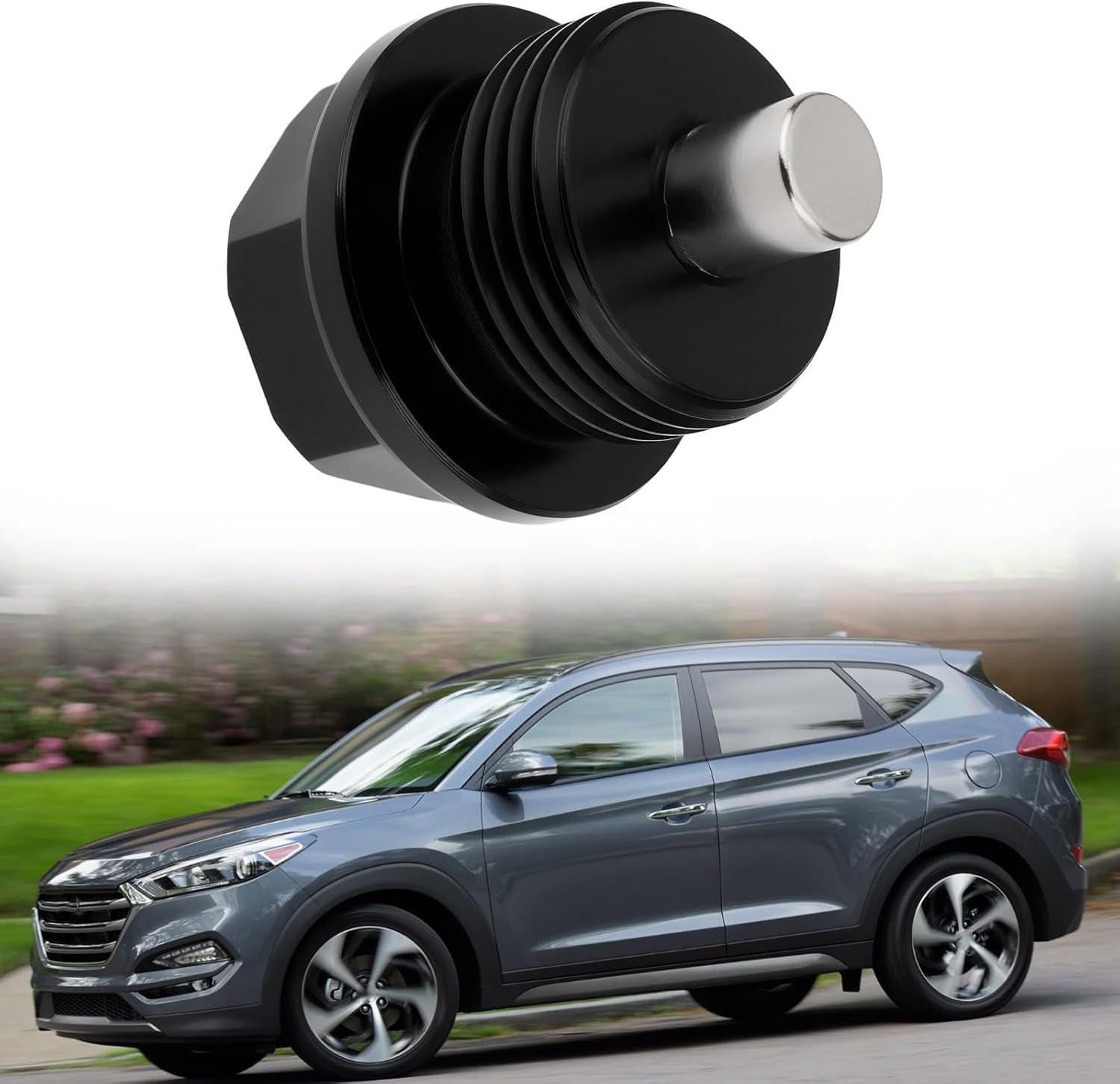 Be in Your Mind 2Pcs M20X1.5 Magnetic Sump Plug with Gaskets Oil Drain Plug for Cars Motorcycles Black - Red image number 6