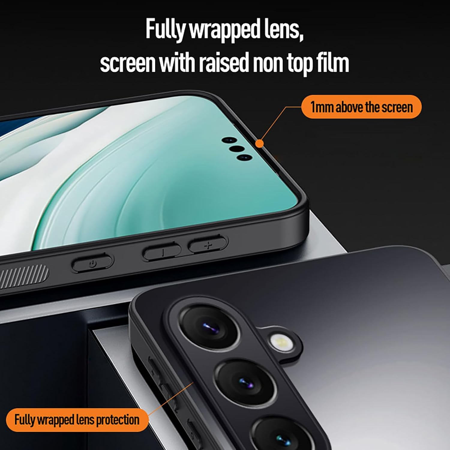 ILING Matte Case for Samsung Galaxy S25 FE 5G with Camera Protection, Shockproof Anti-Fingerprint Protective Case, Shiny Gold Matte Back Plate Mobile Phone Case, Purple - Blue image number 2