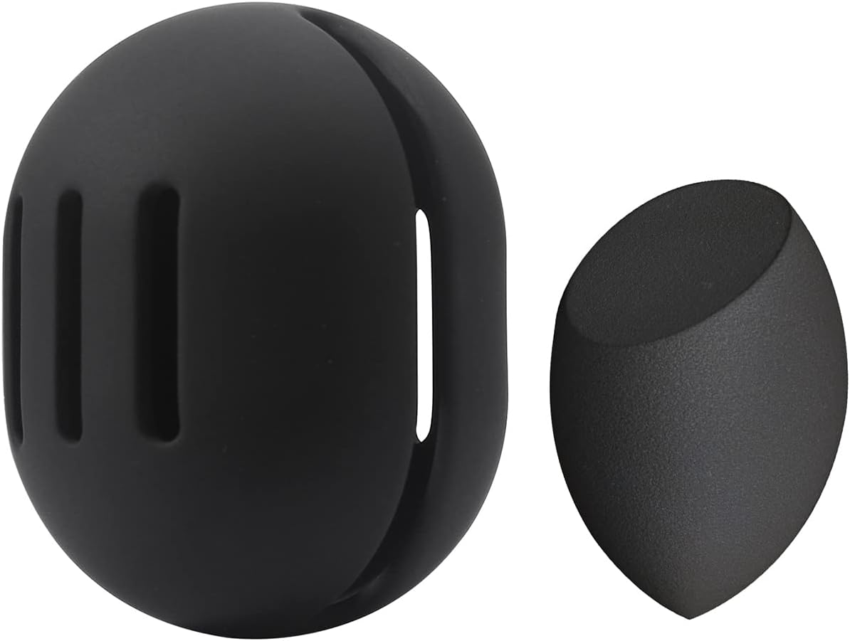 BEZOX Makeup Blender with Holder, Non-Latex Beauty Sponge with Case of Premium Silicone for Blending Liquid Foundations Cosmetics, Travel Sponge Holders, Soft and Skin-Friendly - Pink