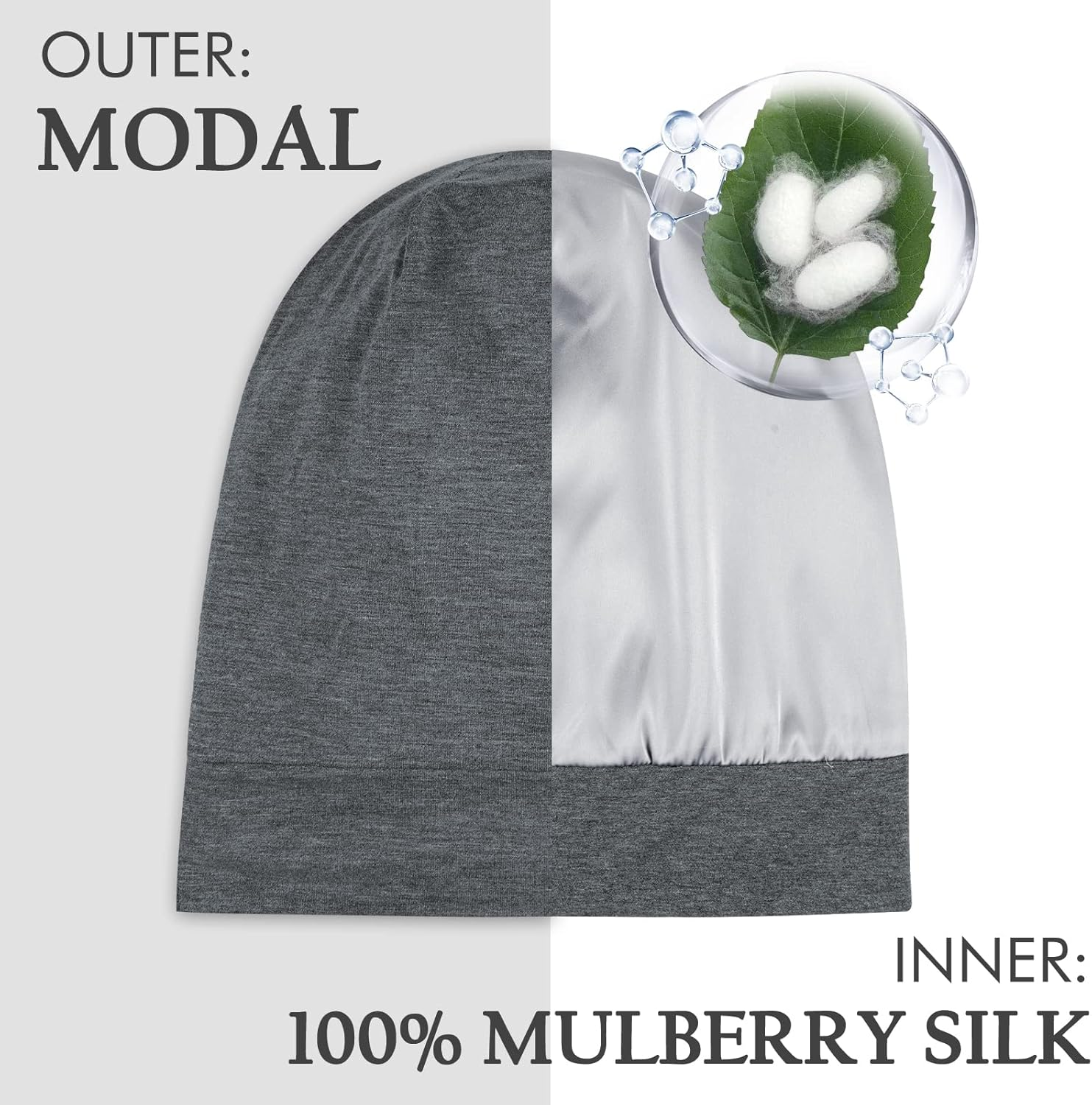 OLESILK 100% Silk Dreadlock Cap, Bonnet for Long Hair and Sleeping, Extra Large for Women & Men, Loc Cap Hair Cover image number 7