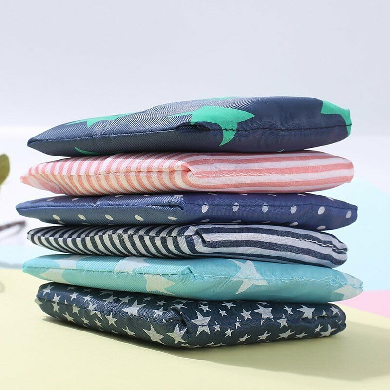 6 Pack Small Foldable Shopping Bag Portable Reusable Grocery Bags Handy Travel Bags for Household Outdoors image number 2