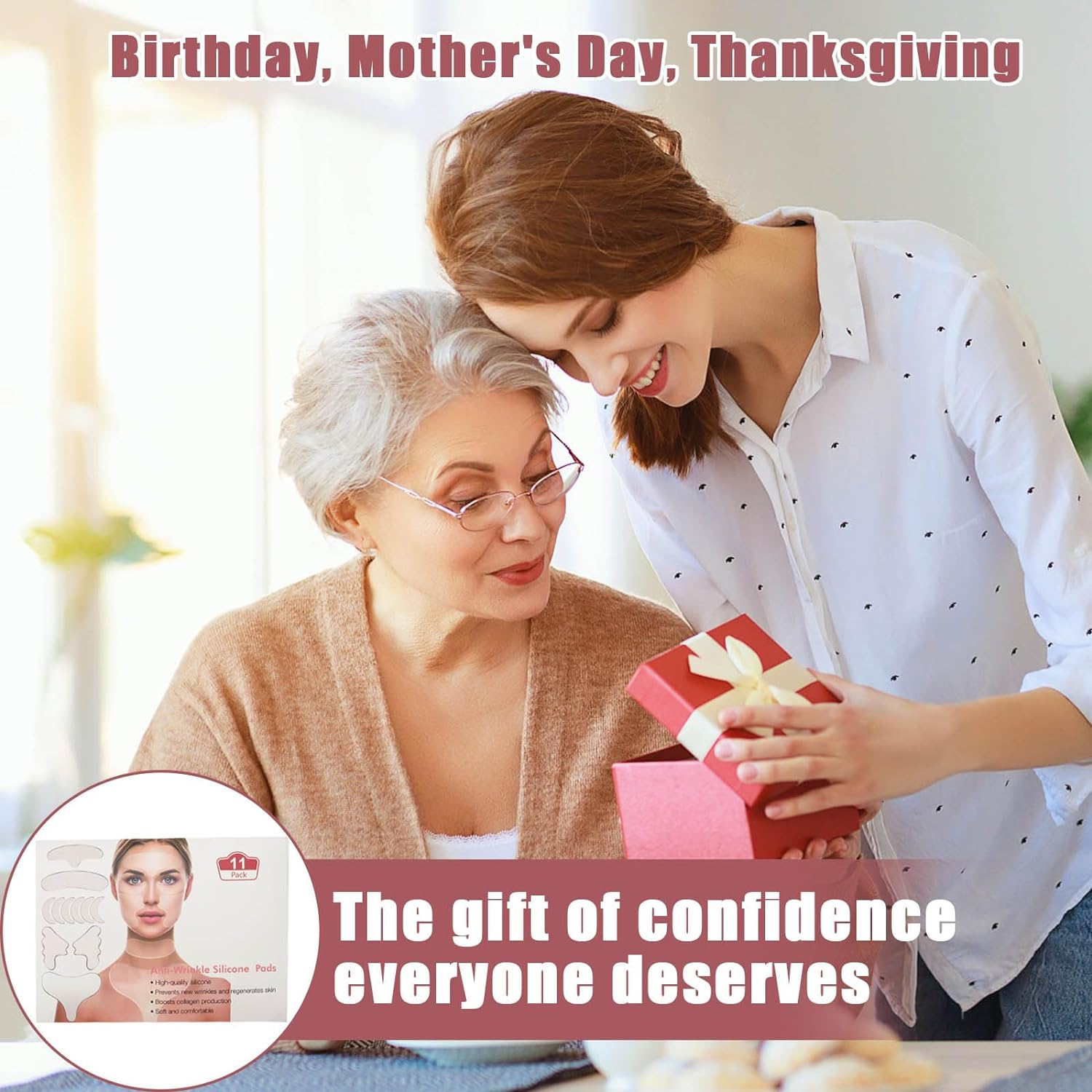 11Pcs Silicone Wrinkle Patches, Reusable Chest Wrinkle Patches, Neck Patches for Wrinkles, anti Wrinkle Silicone Patch for Chest Forehead Eye Neck (11) image number 4