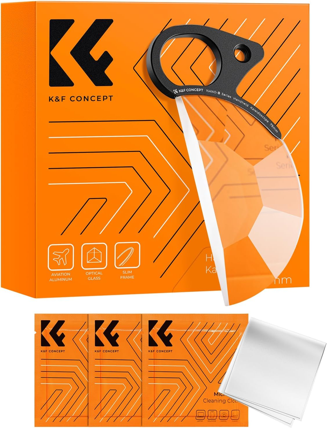 K&F CONCEPT 79Mm Handheld Subtle Kaleidoscope Filter, Special Effects Filter, Optical Glass Prism Filter for Lens image number 1