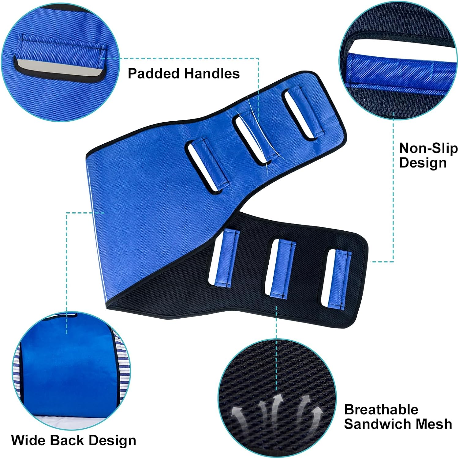 Leetyemei 50.4 Inch Transfer Belt for Seniors,Widened Back Curve Design Patient Lift Sling for Movement,Patient Lift Assist for 400Lb Weight,Quicker Easier Safer Transfers & Toileting image number 5