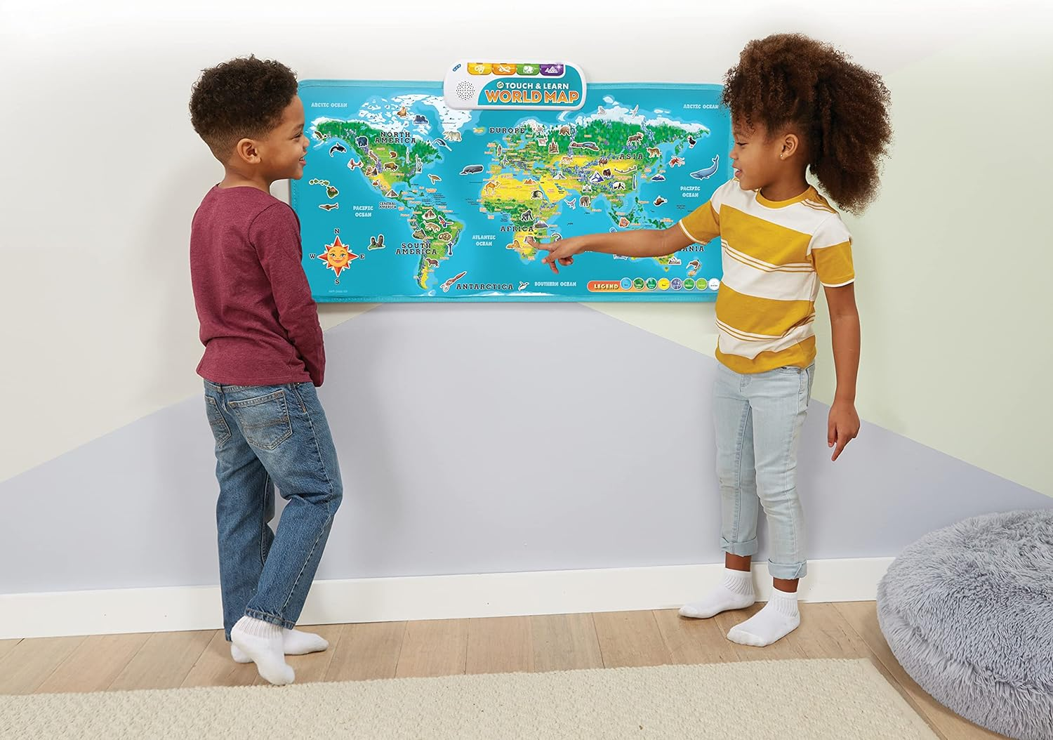 Leapfrog Touch & Learn World Map - Interactive Map, World Map - 615703 - Multicoloured image number 1