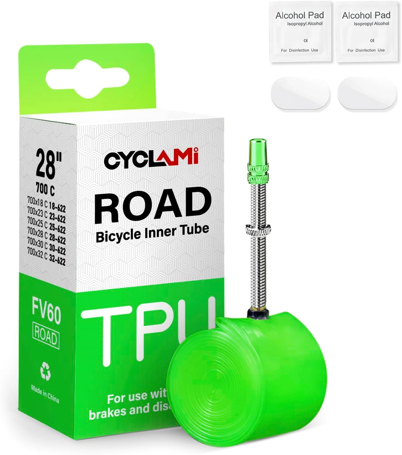 CYCLAMI Bike Inner Tubes Ultralight TPU Bicycle Tire 700C X 18-32C /MTB29 /MTB26 X 1.9-2.5 Inch with 45Mm/65Mm Presta Metal Valves (Include Bike Tube Patch Repair Kit) image number 2