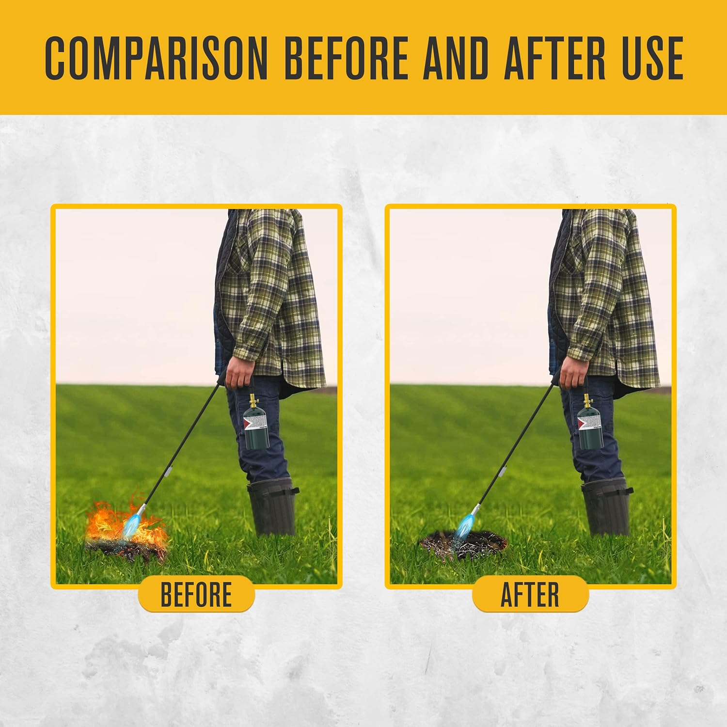 Houseables Weed Torch Propane Burner, Gas Vapor, Black, 20,000 BTU, 34 Inches Long, Outdoor Garden Weeds Killer, Ergonomic Handle, Self Igniting, Trigger Start, Patio Dragon Weeder image number 4