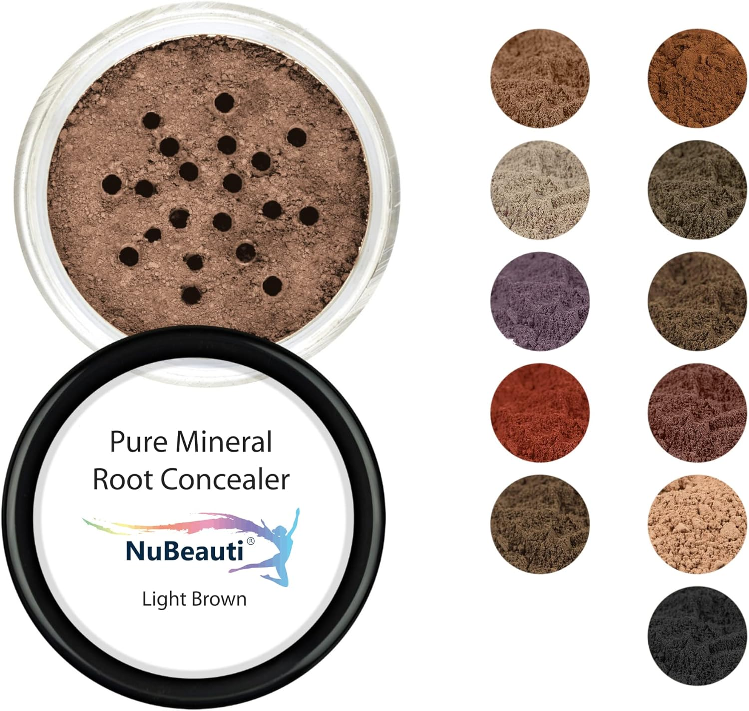 Nubeauti Root Touch up Powder - Natural Hairline Concealer with 11 Shades - Free of Fragrance, Talc & Parabens (With Brush, Warm Brown)