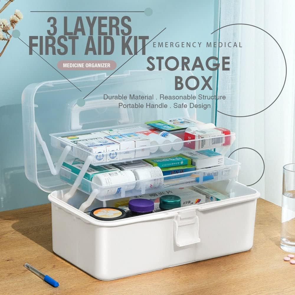 JR Joyreap 3Layer Large Portable First Aid Kit Emergency Medical Storage Box Medicine Organizer image number 6