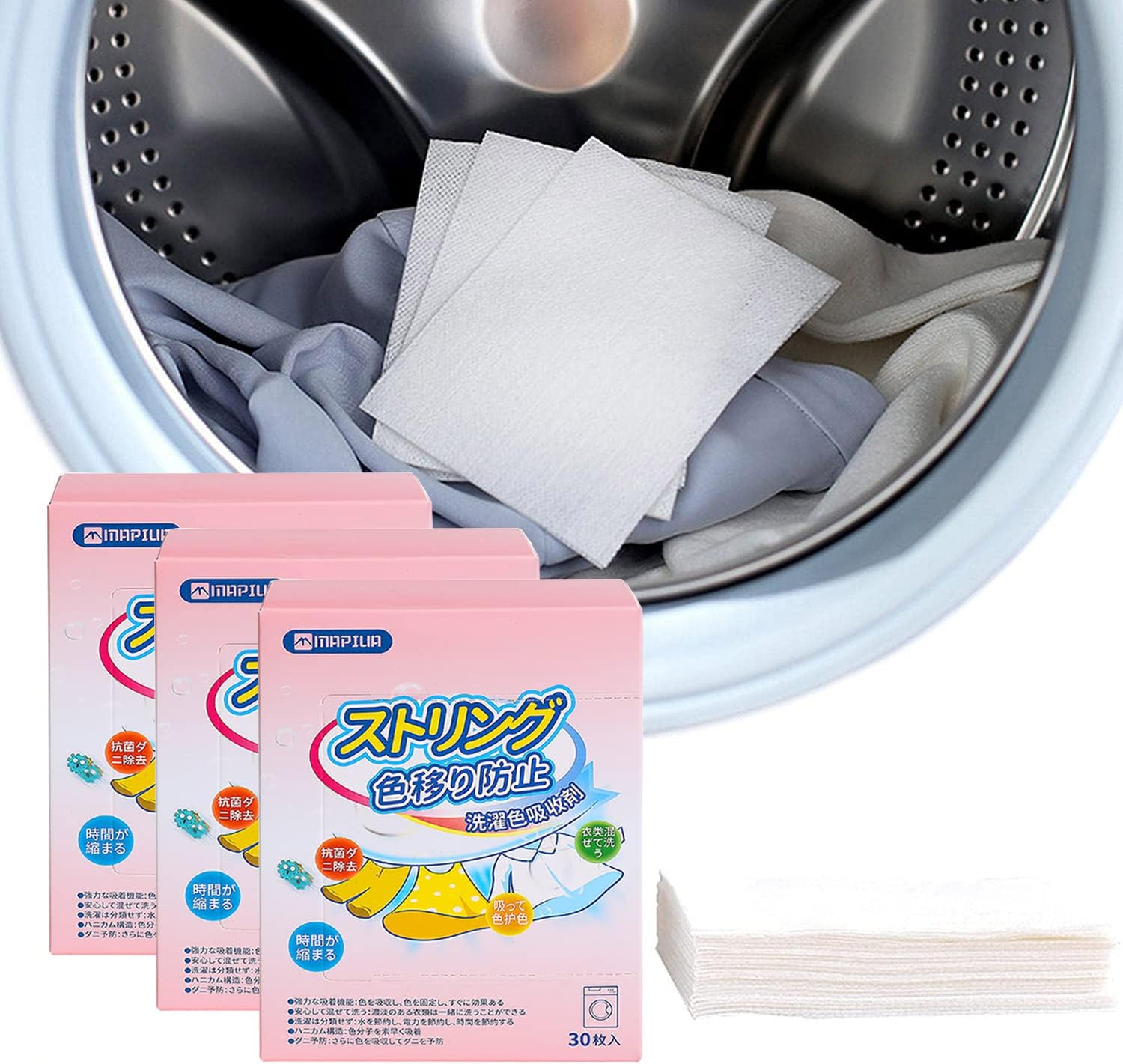 Colorur Catcher, Laundry Colour Run Protection Sheets for Mixed Washes, Laundry Care Color & Dirt Collector, Helps Prevent Color Running and Protect Brightness 90 Sheets image number 4