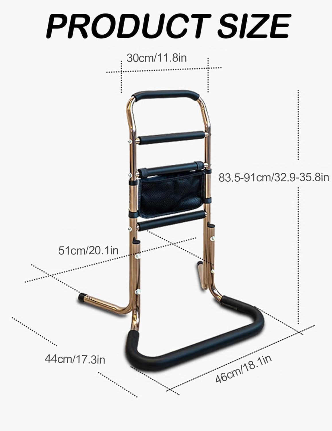 Lift Standing Aid Portable Rails, Sit to Stand Assistance for Elderly Adults Patient, Adjustable Height Safety Hand Rails Mobility Aid, Fall Protection for Disabled Pregnant image number 5