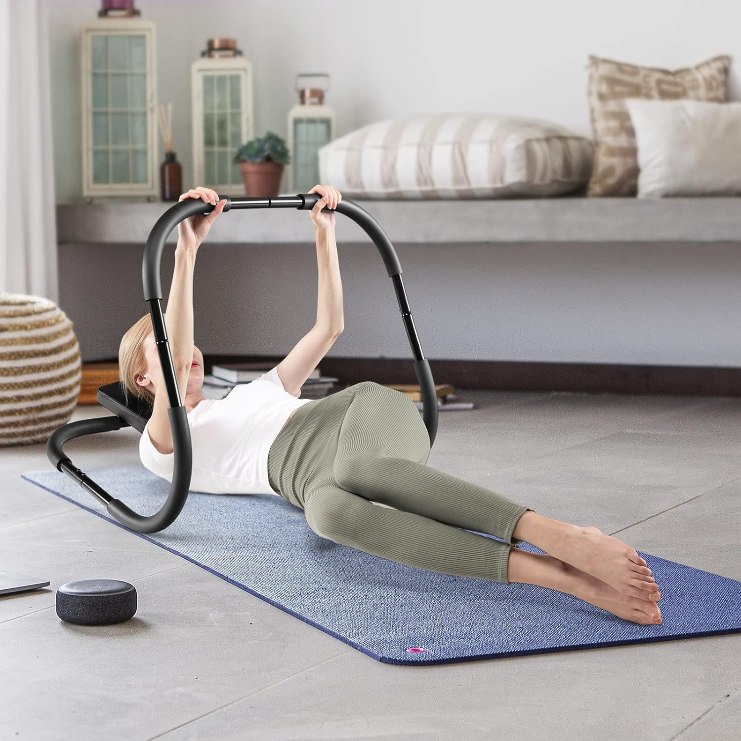 Costway AB Fitness Trainer, Abdominal & Core Strength Exercise Cruncher W/Padded Headrest, Ergonomic & Portable AB Mat Trainer for Home Gym Strength Workout image number 5