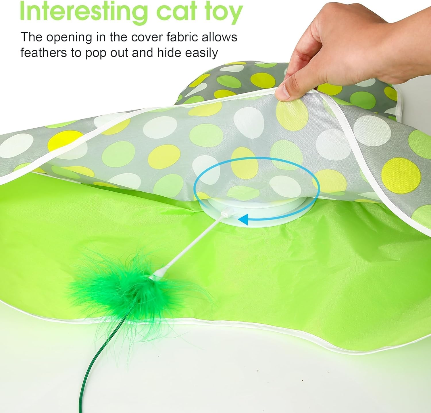 Indoor Cat Interactive Toys Simulated Hunting Rechargeable Interactive Cat Toys with Feather Accessories 360&deg; Self-Rotating Rolling Ball Suitable for Energetic and Bored Cats