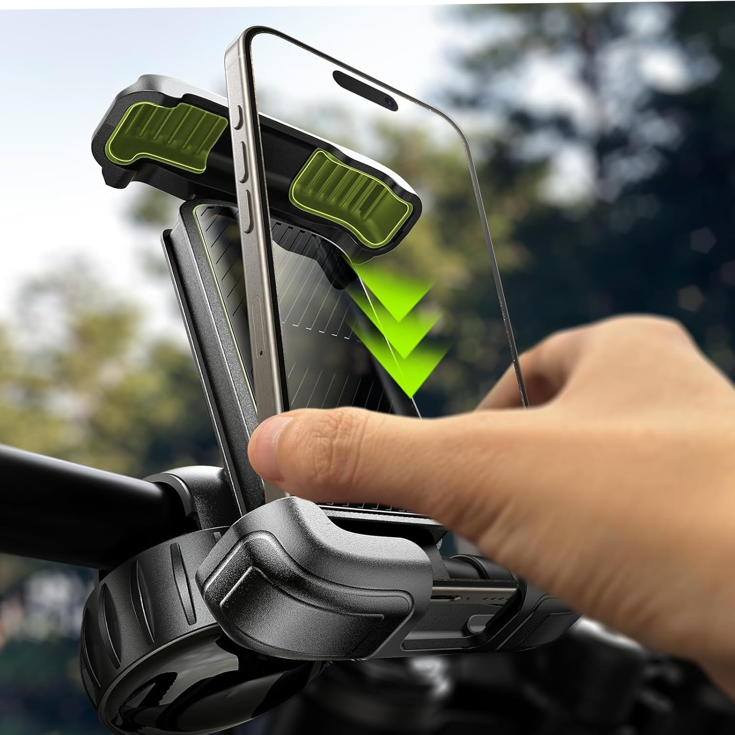 LISEN Bike Phone Holder Mount for Bike Motorbike Mobile Phone Holder Bicycle Motorcycle Pram Handlebar Clamp Phone Holder Mount for Road Bike MTB Scooter with 360 Rotation for 4.7-7" All Smartphones - Orange image number 5