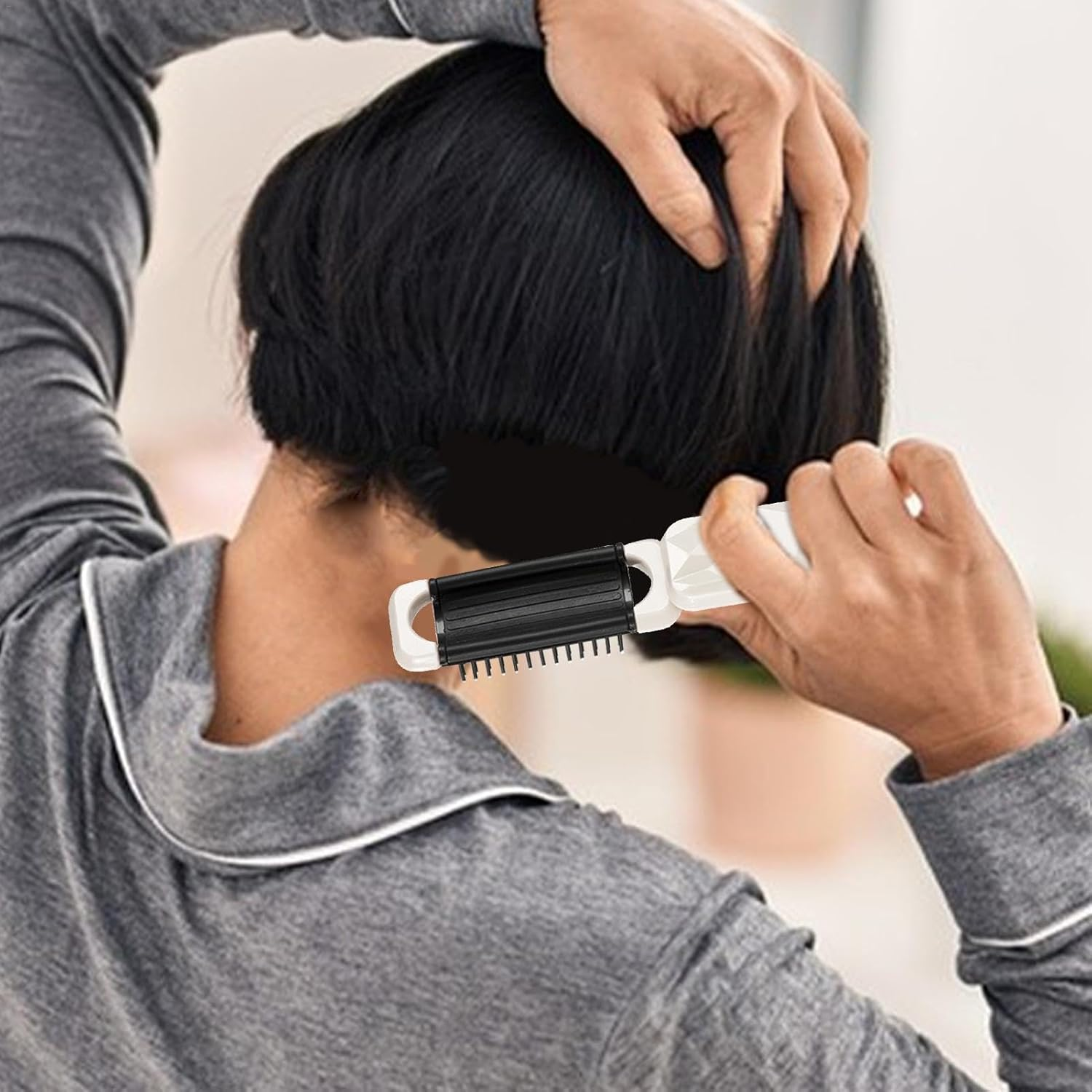 Foldable Hair Brush with Mirrors, Portable Air Cushion Comb, Travel Hair Styling Tool, High Top Artifact Hair Comb, Scalp Massage Brush for Curly Hair, Ladies&rsquo; Foldable Hair Brush, Air Cushion Comb image number 4