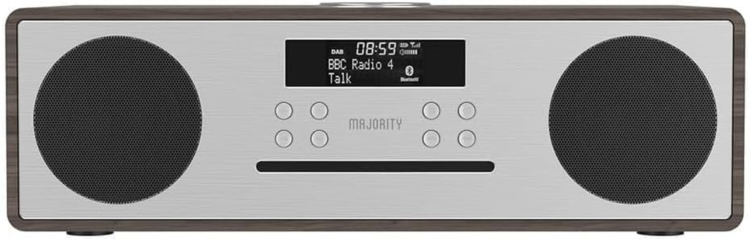 Majority Oakington Bluetooth DAB Radio and CD Player and Music System, Oak, Walnut image number 1
