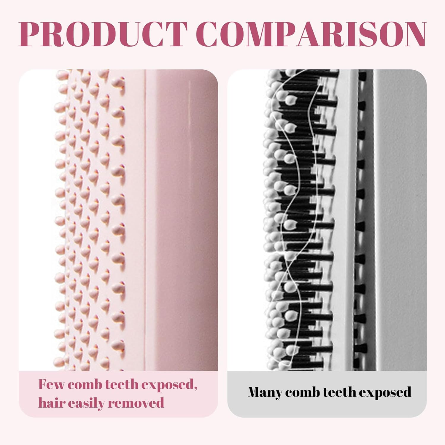 Muorruo Self-Cleaning Hairbrush, Retractable Hairbrush, Easy to Clean, Massage Comb with Retractable Bristles, Anti-Static Brushes with One-Swipe Cleaning, Hair Styling Tools image number 4