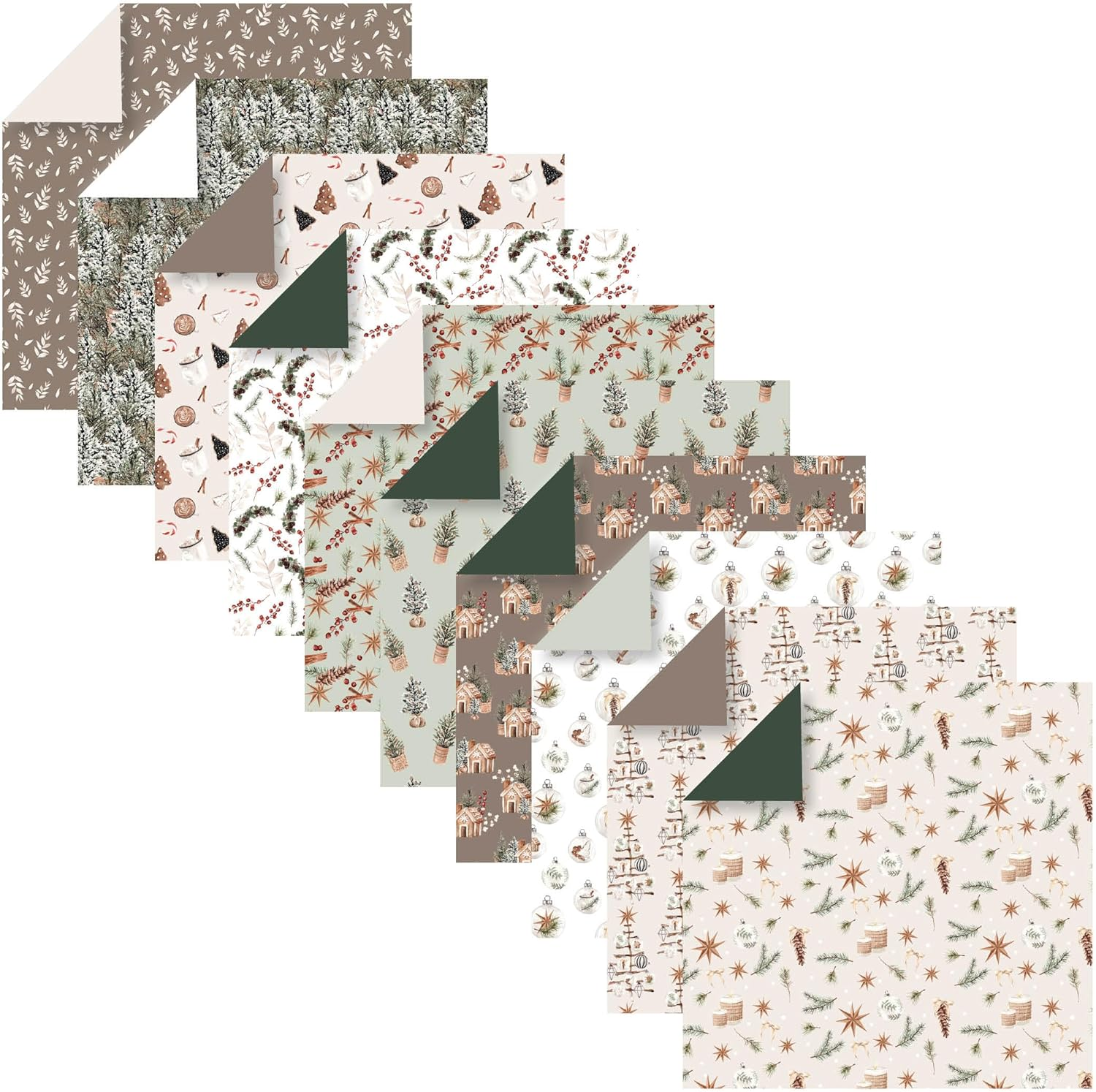 Clairefontaine 95638C Origami Pack of 60 Sheets 15 X 15 Cm 70 G Christmas Cosy image number 2