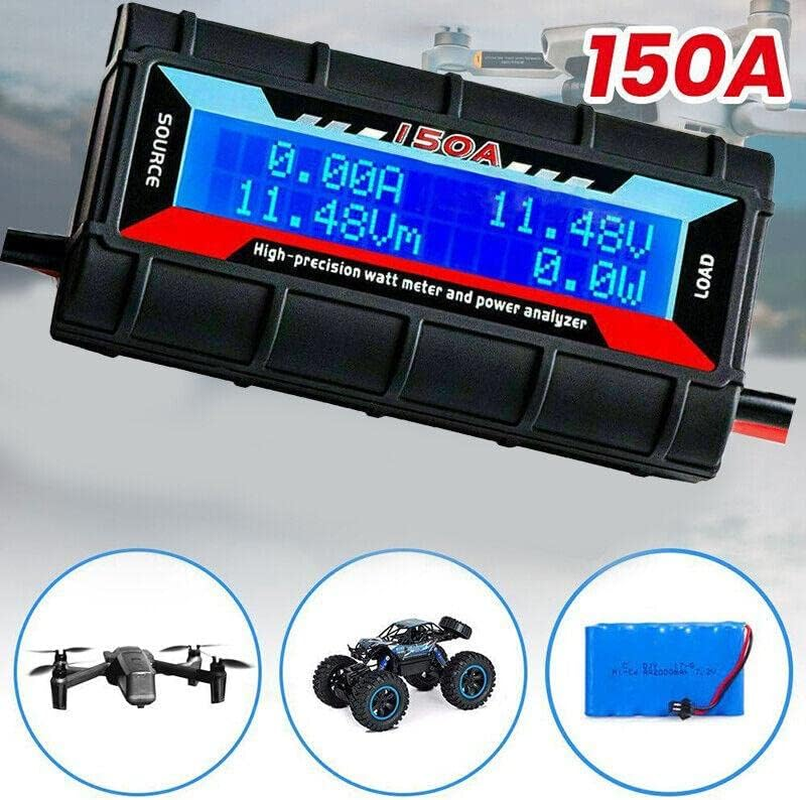 AIMALL 150A Digital LCD Amp Watt Meter Power Analyzer, 4.8V-60V Range, Rubber Paint, 2.4" Screen, for Solar, Caravan, Battery Monitoring, 0-6554W Measurement image number 6