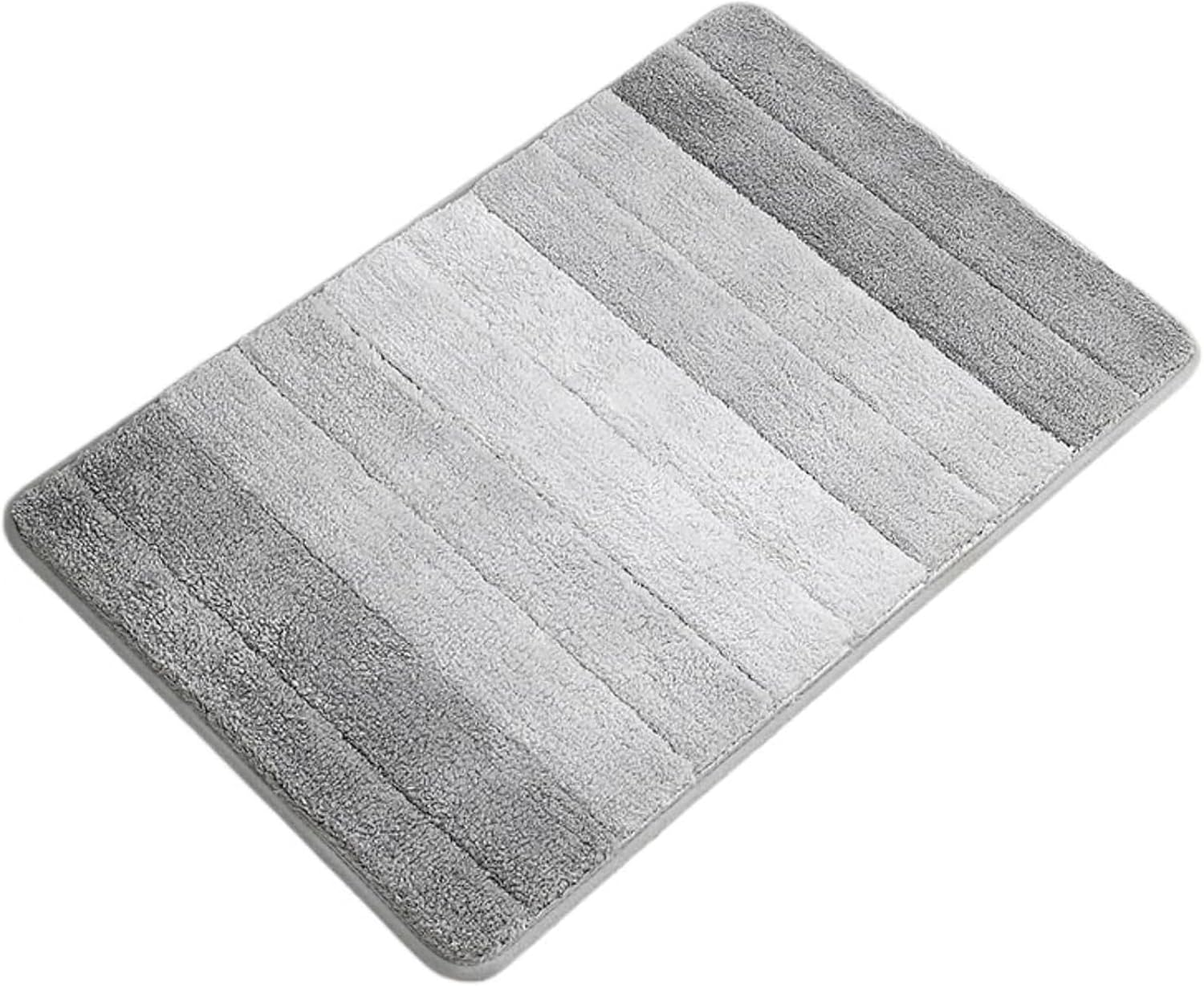 Bathroom Rug Mat, 50X80Cm Extra Soft Absorbent Shaggy Shower Rug, Luxury Microfiber Bath Rug, Non-Slip Plush Floor Mat, Machine Washable Bath Carpe for Bathtub Shower Bathroom Bedroom (Gradient Blue)