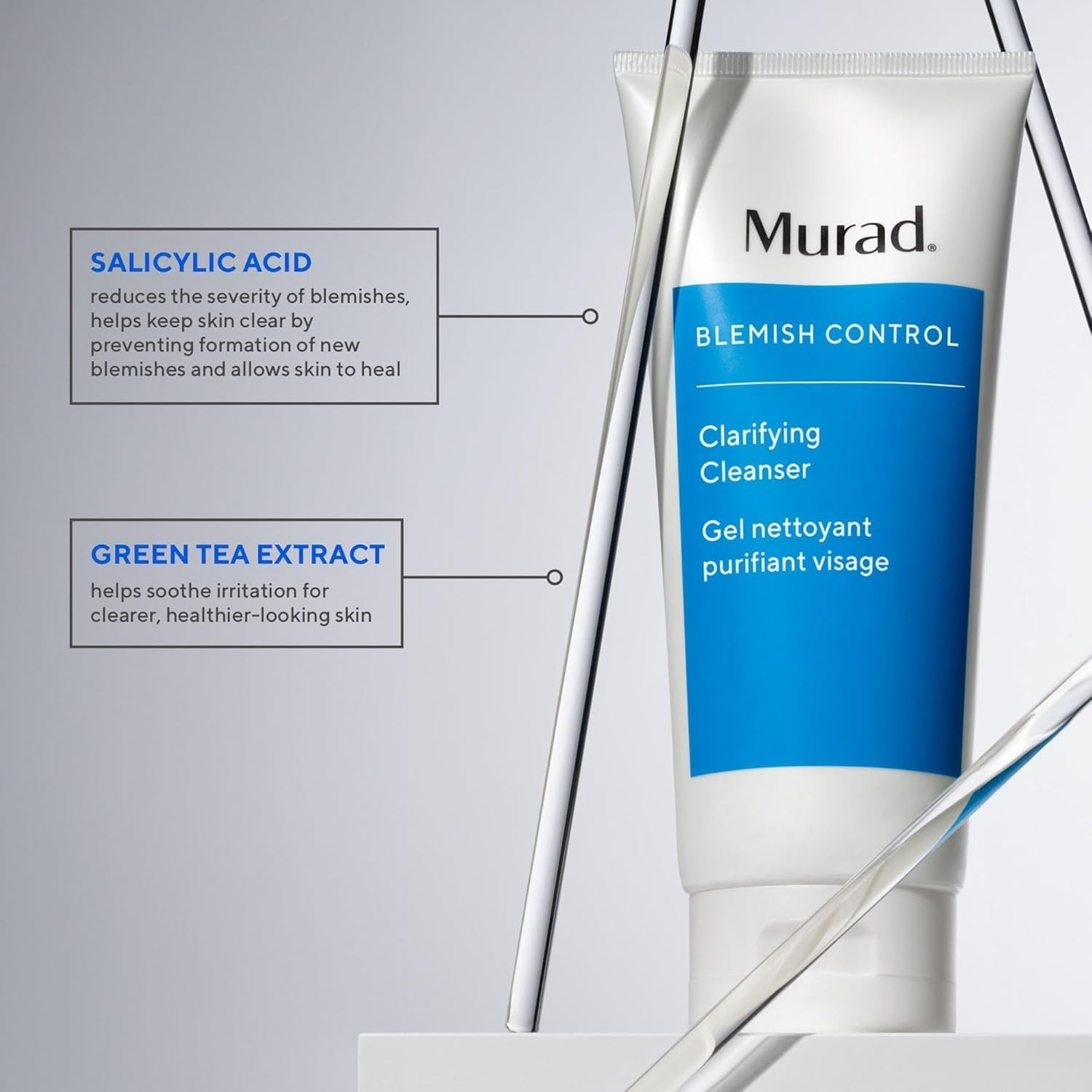 Murad Clarifying Cleanser Gel 148 Ml &ndash; Salicylic Acid Foaming Face Wash and Pore Cleanser for Oily, Combination and Blemish-Prone Skin image number 2