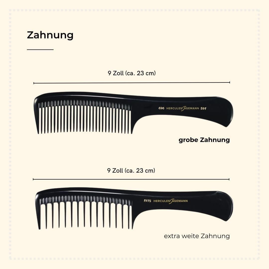 Hercules Sagemann Seamless Handle Detangling Hair Comb, 22.7 Cm Length image number 1