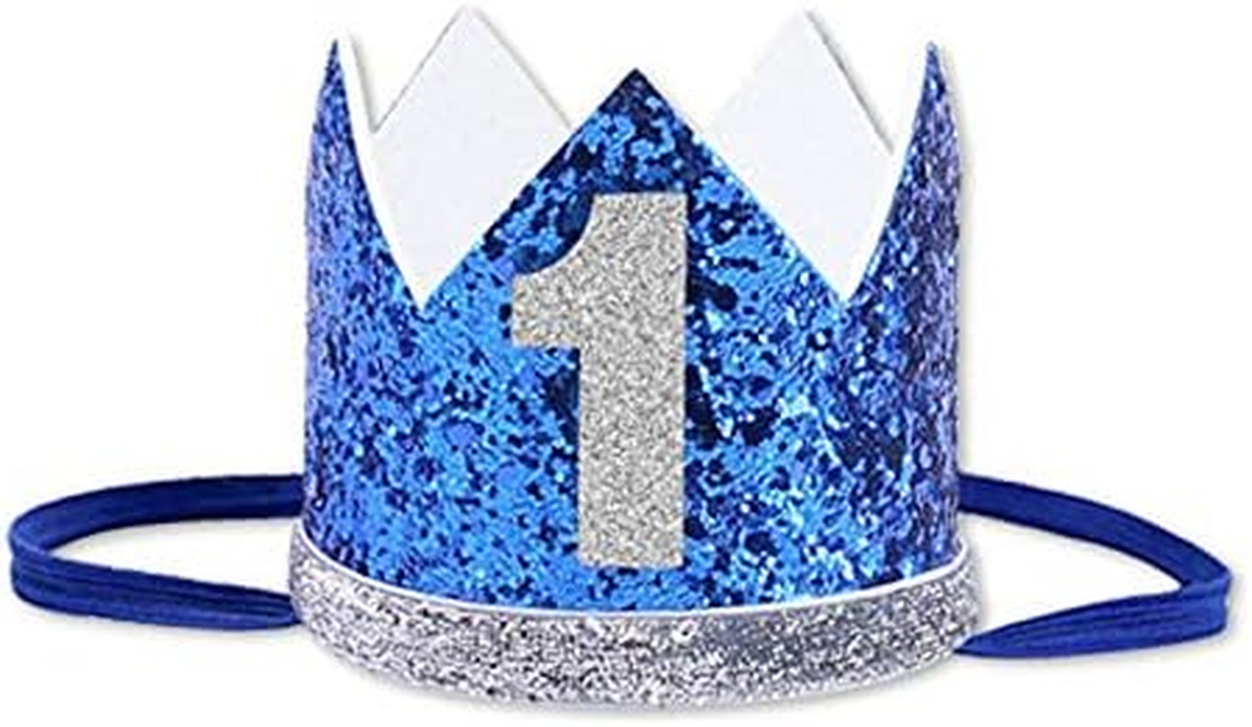 Baby Boy Girl First Birthday Crown - Number 3 Headband Little Prince Princess Hat Sparkle Gold Style 3Rd Decorations Tiara Crown Cake Smash Photo Prop, Girl Pink image number 2