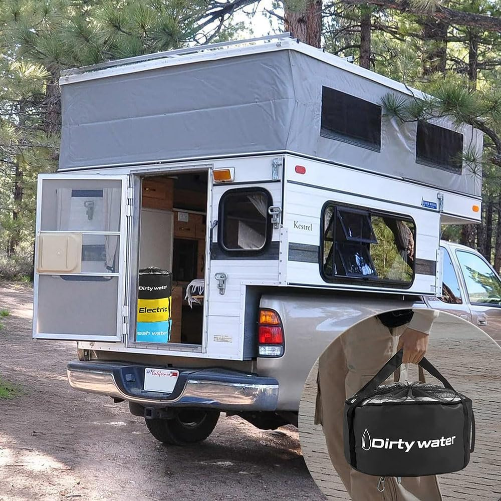 3 Pack RV Accessories Storage Bags with Identification Tags,3 Colors Waterproof Camper Accessories for Sewer Hoses, Fresh/Black Water Hoses and Electrical Cords image number 2