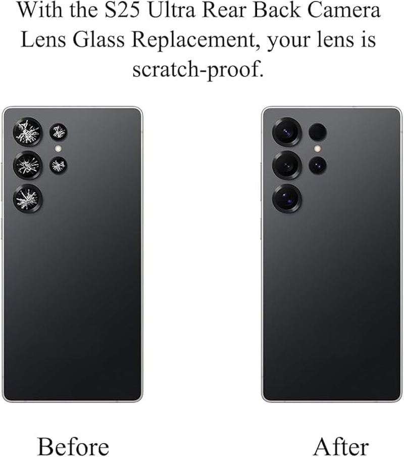 5Pcs/Set S25 Ultra Rear Back Camera Lens Glass Replacement for Samsung Galaxy S25 Ultra Camera Lens Replacement with Repair Tool Kit, Anti-Scratch image number 2