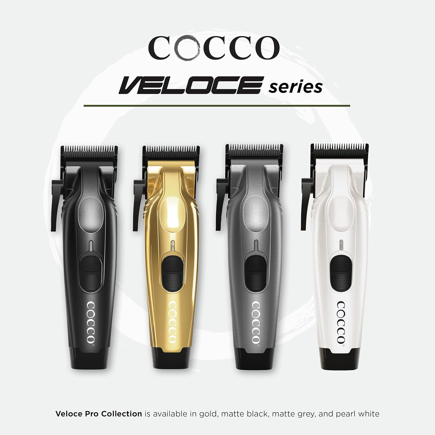 Cocco Veloce Pro Clipper, Digital Gap Ambassador Graphene Taper Blade Professional Hair Clippers, High-Torque BLDC Motor, All-Metal, Cordless, Charging Base Included, Pearl White image number 2