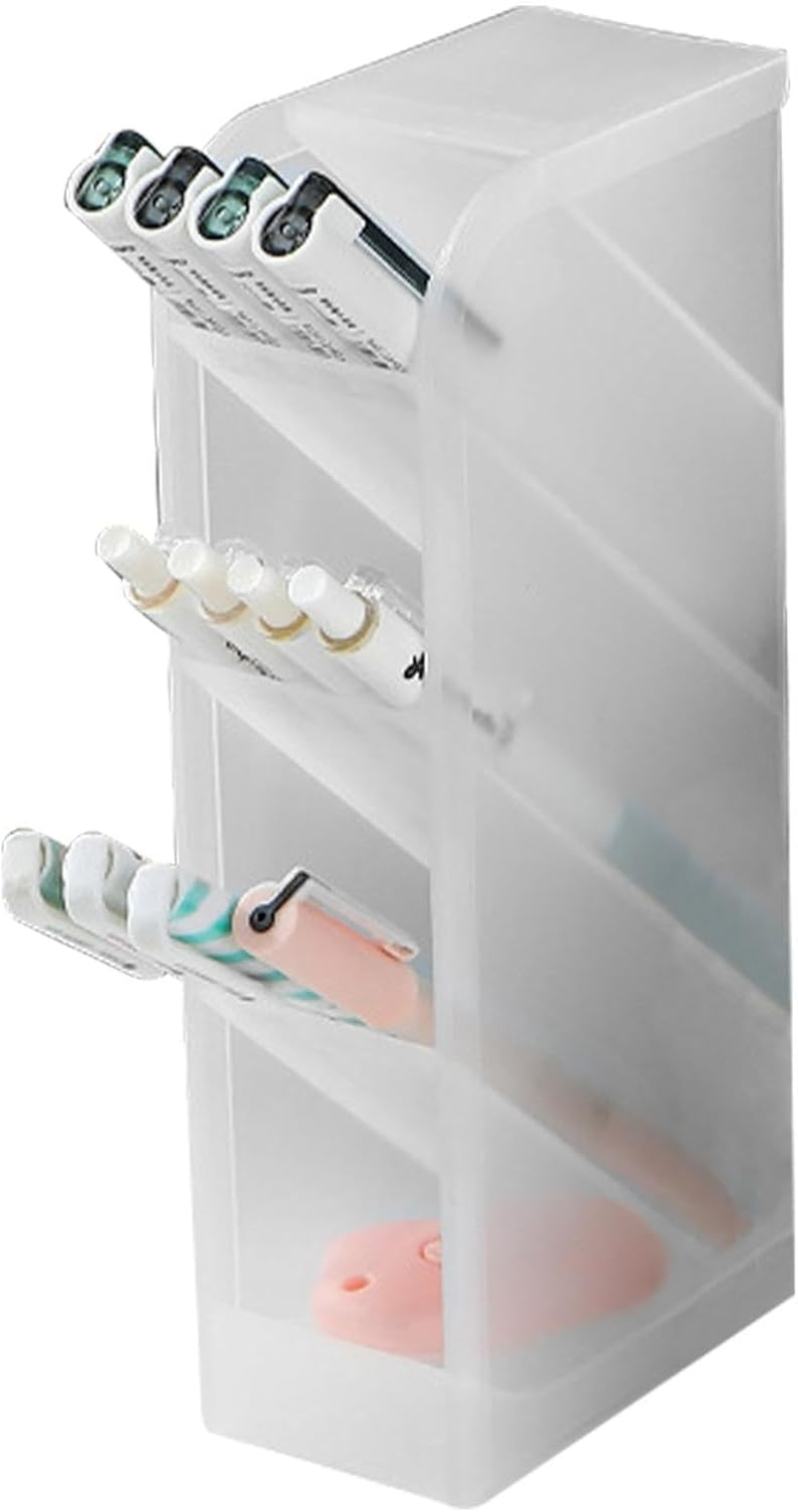 Pen Organizer | Pencil Holder | Desk Supplies Organisers | Art Marker Storage Rack | Watercolour Brushes Stand | Translucent Slanted Pen Storage | Mesh Desk Tidy for School and Office | Desk Organizer image number 3