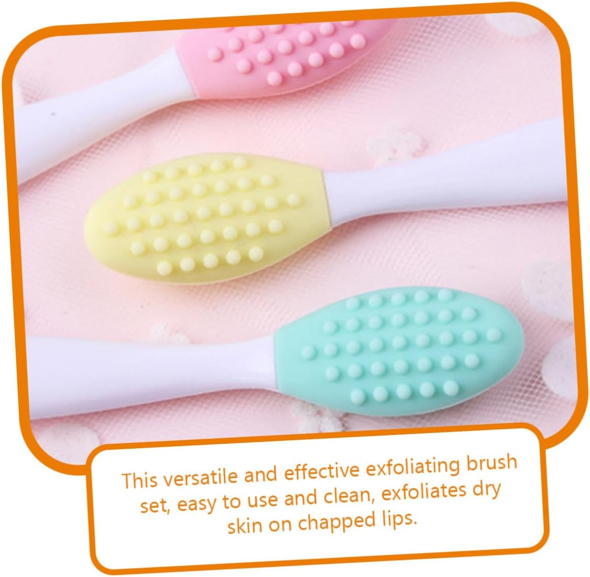 LOORGVEL 5Pcs Double Sided Silicone Lip Scrub Brush Exfoliating Lip Scrubber Tool for Smooth Lips image number 1