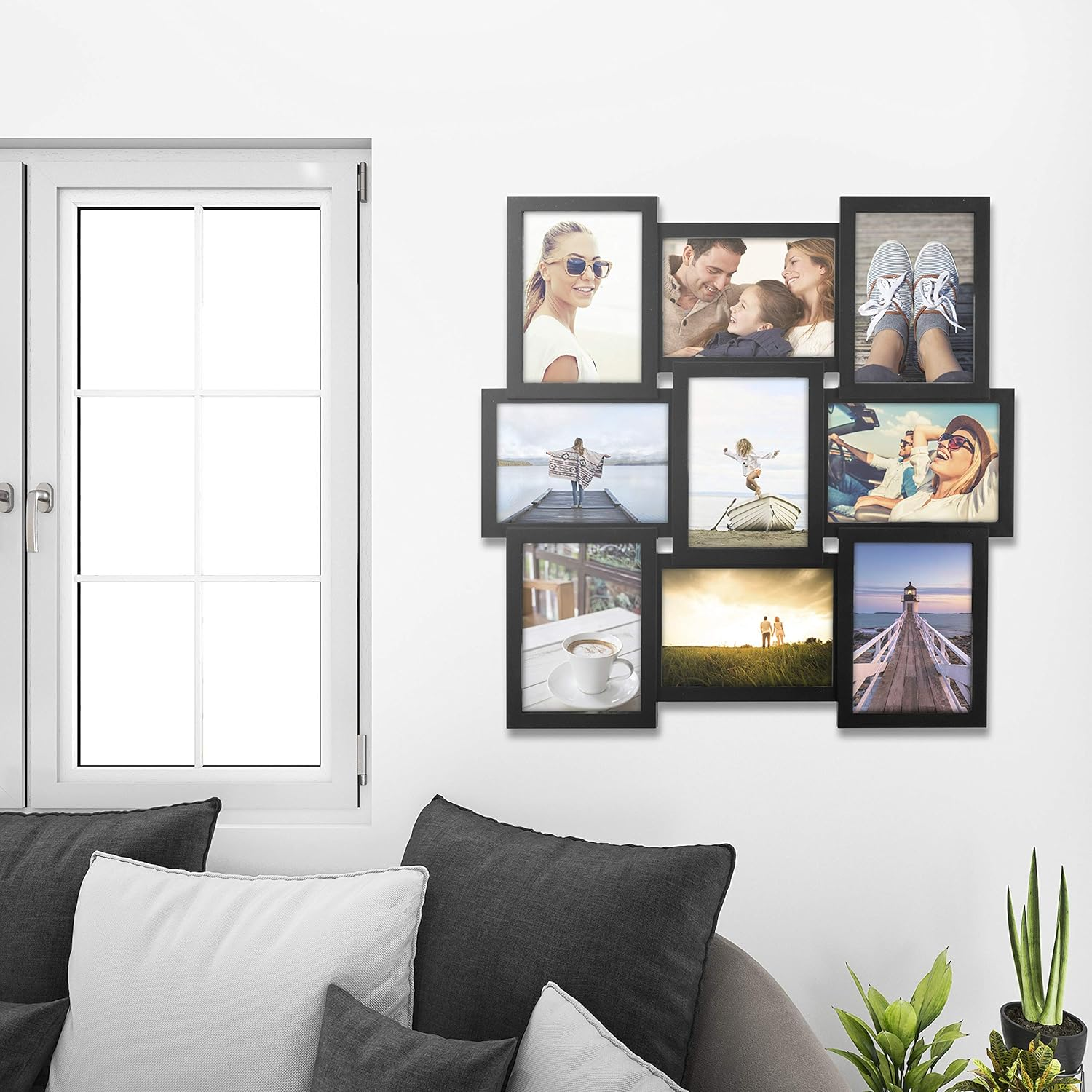 Malden International Designs 5 X 7 9-Opening Dimensional Collage Photo Wall Frame, Black image number 3