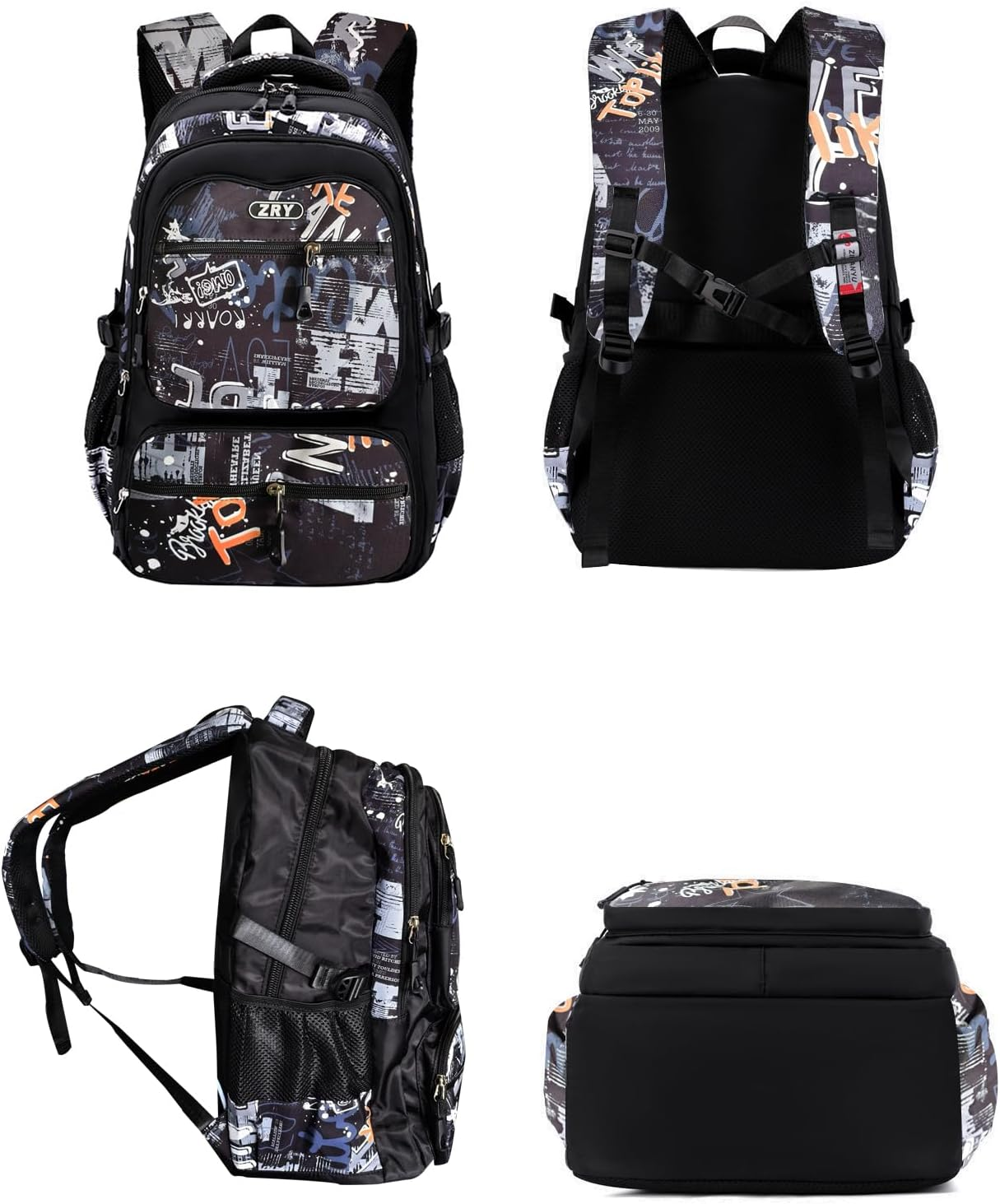 Sellerfun Men Teens Middle School Graffiti Backpack High School Laptop Daypack College Bag