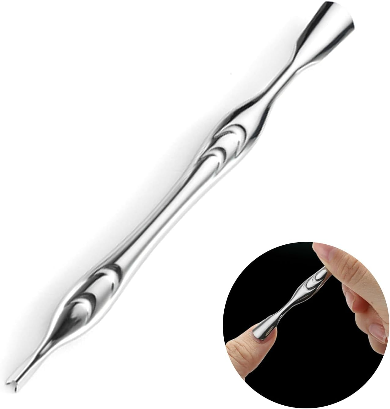 Cuticle Pusher with Fork,2 in 1 Cuticle Trimmer, Premium Stainless Steel Remover Tool for Manicures and Pedicures image number 5