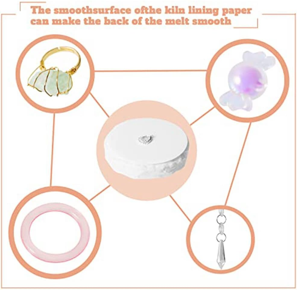 Aribrnten Kiln Paper round Microwave Kiln Paper Shelf Kiln Paper 4.7 Inch Ceramic Fiber Paper Insulation Ceramic Fiber Blanket image number 6