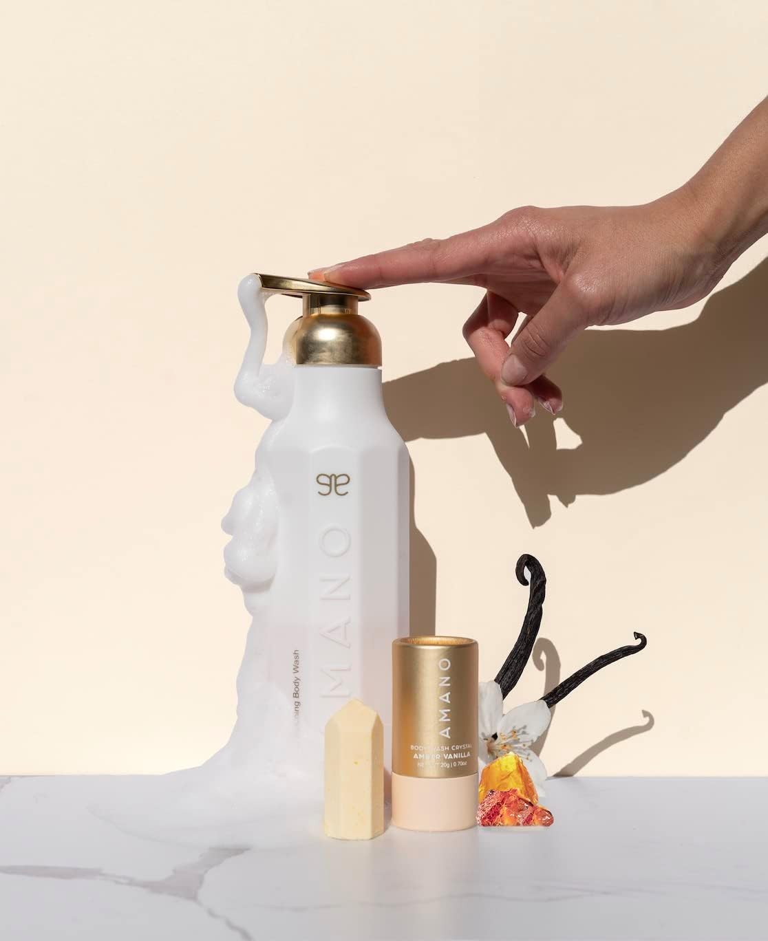 Amano Beauty Crystal Starter Kit &ndash; Luxury Foaming Cleanser with Reusable Bottle, Vegan, Sulfate-Free, Paraben-Free, Phthalate-Free &ndash; Glowing, Smoother Skin in 30 Days image number 2