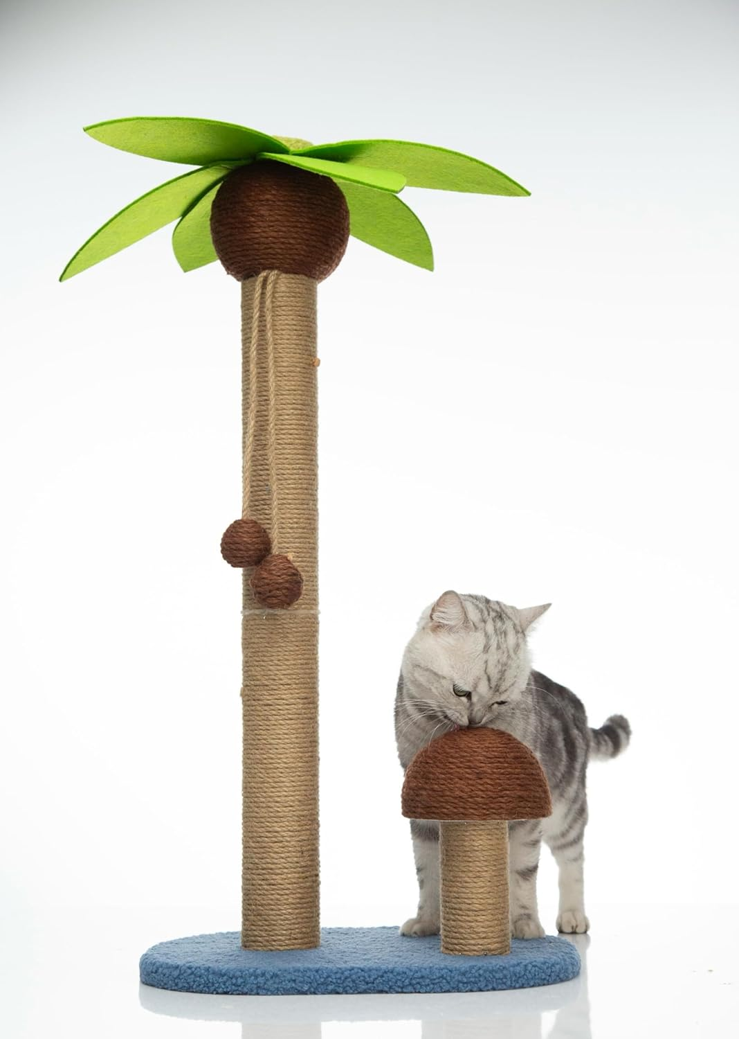 Cat Scratching Post 75Cm Tall Coconut Tree Style Cat Scratch Post with Interactive Ball - Eco Friendly Natural Sisal Rope for Indoor Cats Extra Tall Cat Scratcher image number 1