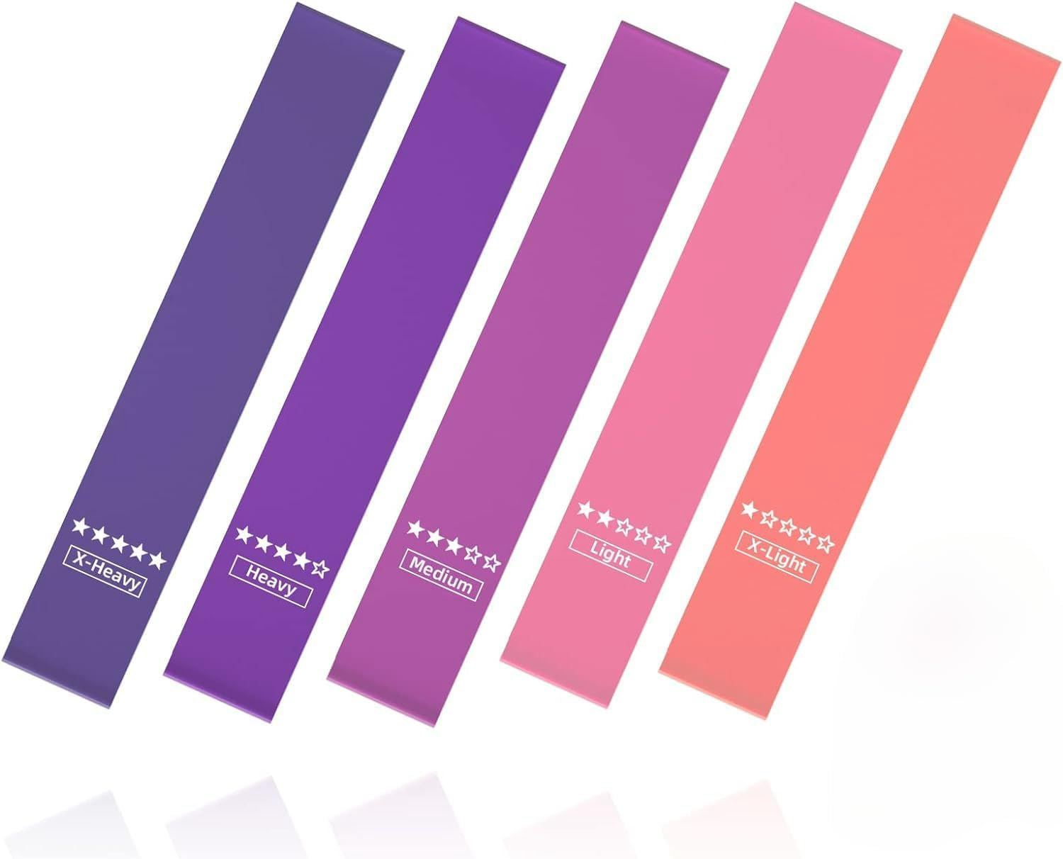 Resistance Bands, Exercise Workout Loop Bands for Legs Arms, 5 Set of Different Resistance Levels Elastic Bands for Women and Men for Yoga, Gym, Training