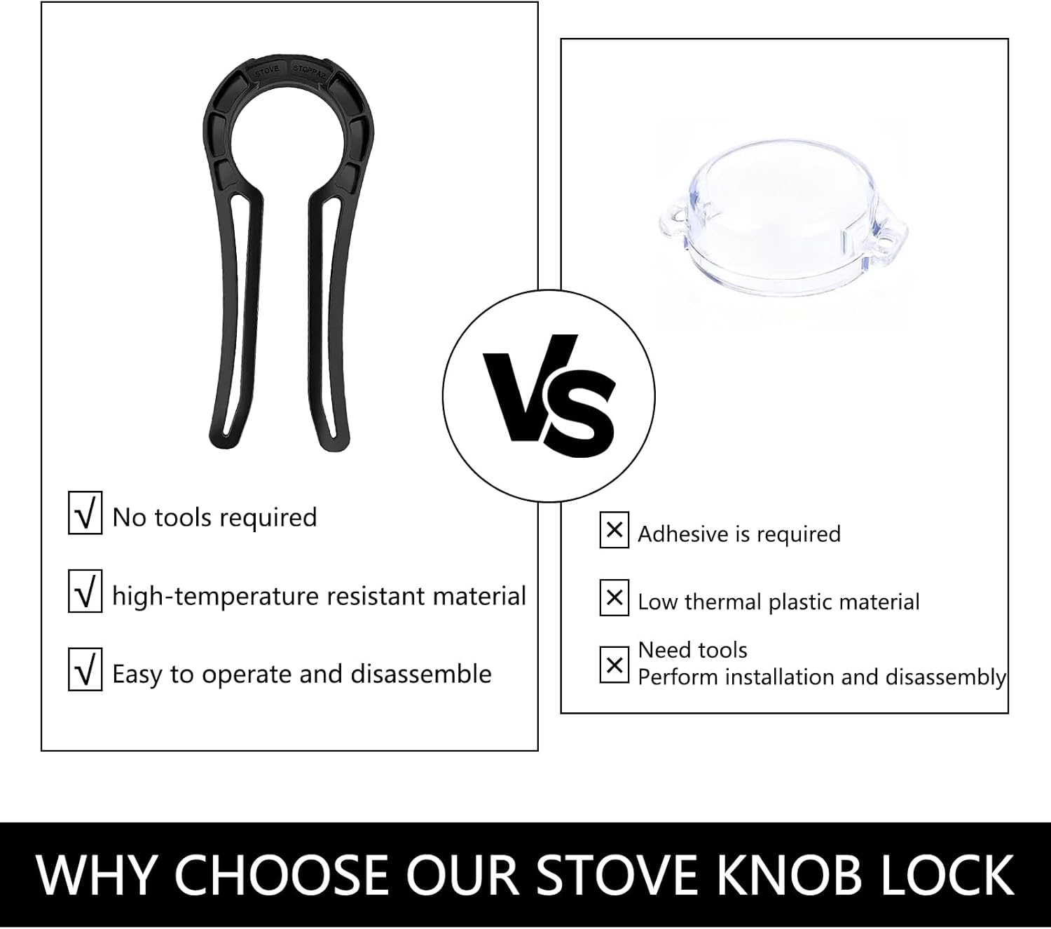 JANGJANG 5 Pack Locks for Gas Stove Knobs, Gas Stove Knob Locks for Child Safety, Child Proof Oven Knob Locks with Upgraded Design, Oven Knob Safety Protection in Black