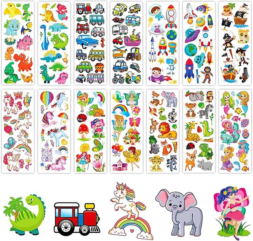 44 Sheets (1100+) Puff Stickers, Bulk Preschool Stickers for Rewards, Crafts, Scrapbooking Numbers and Letters Fish Vehicles Numbers Heart Fruit Dinosaur Butterfly Dessert Animals image number 1
