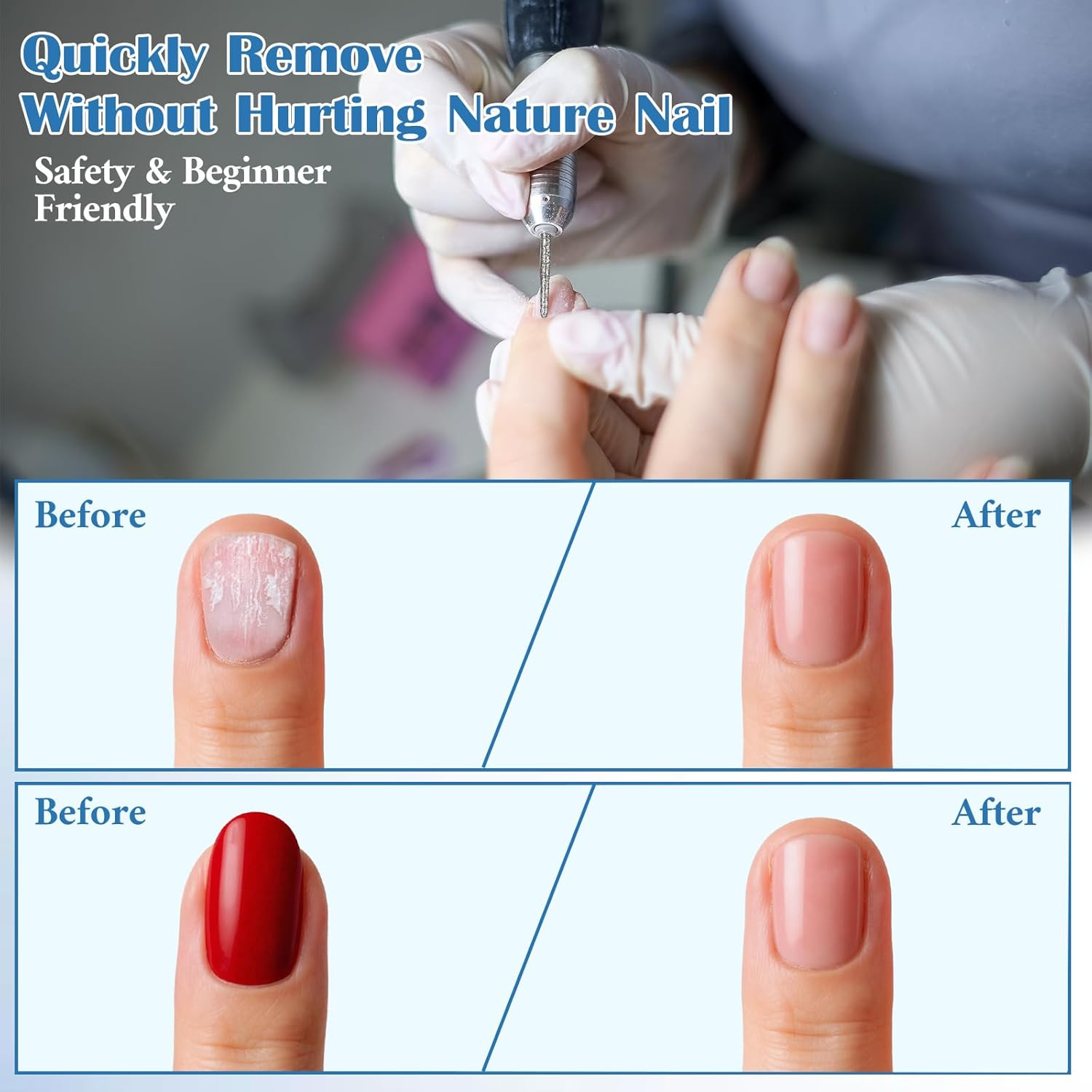 Pack of 6 Cuticle Drills, Reusable Nail Cutter Bits with Case, Diamond Flames Cuticle Cutter, Professional Cuticle Cleaning Tool Medium Grit for Nail Care Foot Care