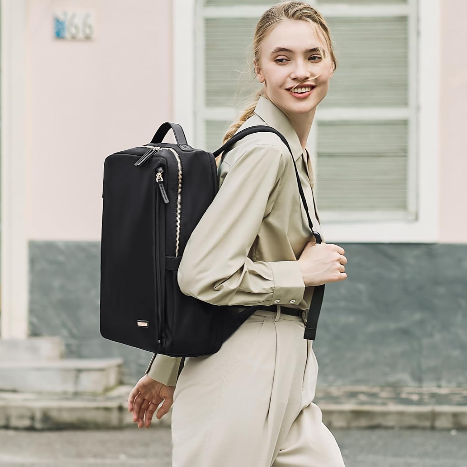 GOLF SUPAGS Stylish Laptop Backpack for Women Work College Travel Casual Daypack Fits 15.6 Inch Notebook image number 3