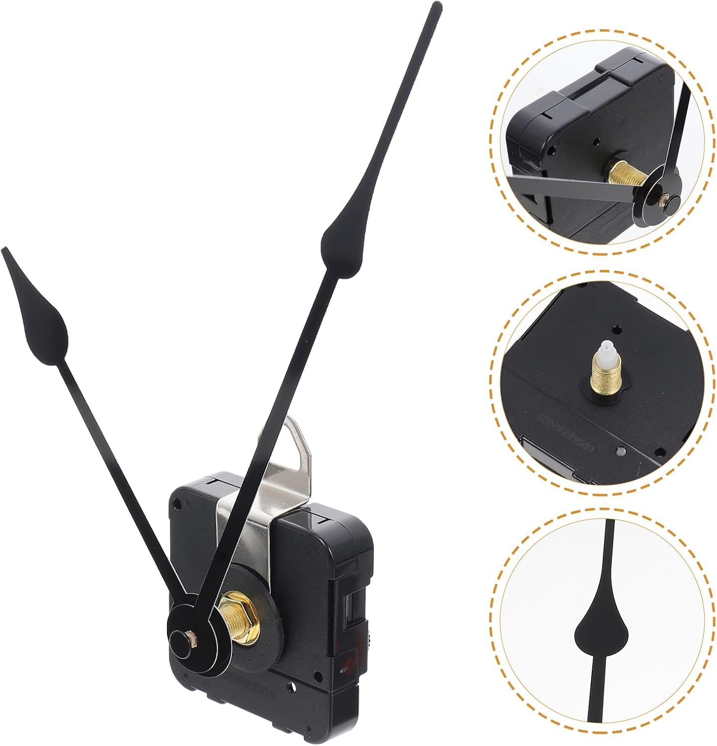 Angoily 1Set Metal Clock Mechanism Kit Complete Replacement Parts Set with Clock Movements and Hands for DIY Clock Repair and Assembly