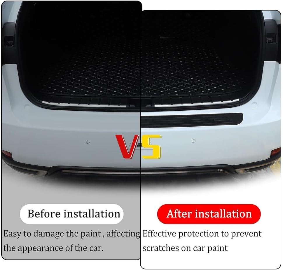 Car Rear Bumper Guard, 2.95 Feet Long Car/Suv Universal Black Rubber Scratch Resistant Trunk Exterior Accessories image number 2