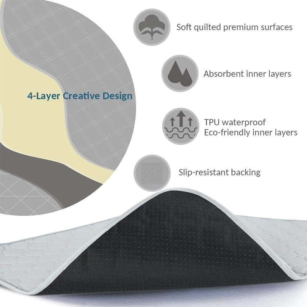 Waterproof Incontinence Pad, Absorbent Chair Pad, Washable Waterproof Pad, Eco-Friendly Non-Slip Reusable Waterproof Chair Pad for Incontinence, Compatible with Pets, Elderly, and Adults