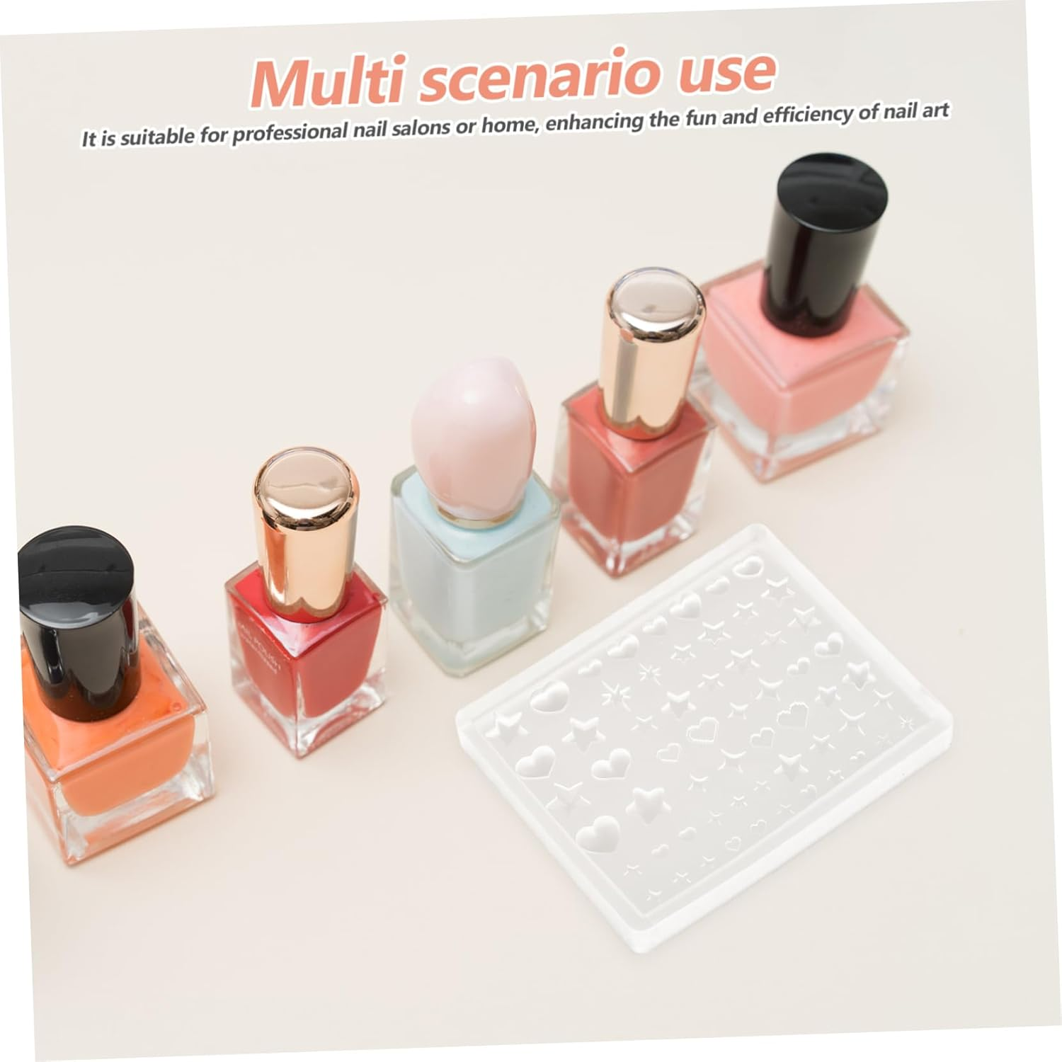 Beaupretty 2Pcs Silicone Nail Molds Heart Star Shapes Soft Durable Nail Decoration Silicone Mold for DIY Manicure Creative Easy Demolding Resin Craft Supplies for Women image number 4