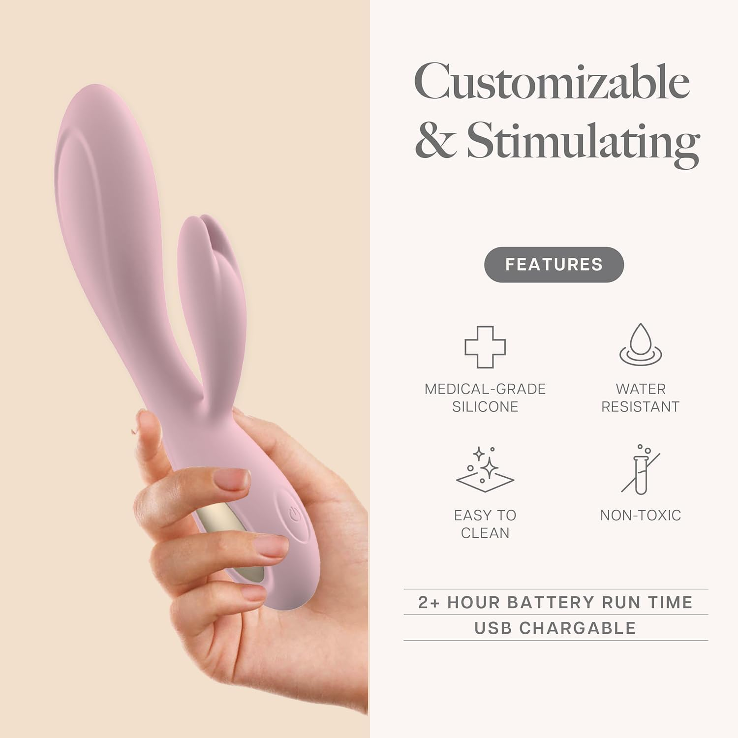 Rabbit Vibrator with Dual-Head,Clitoris G-Spot Stimulation Waterproof Dildo with 10 Powerful Vibrations,Dual Motor Stimulator for Women or Couple Fun (Sakura Pink)
